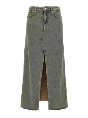 GANNI: Knee length skirts & Midi - Overdyed Heavy Skirt