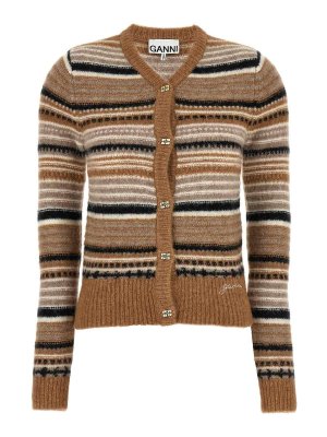 GANNI: cardigans - Striped Cardigan