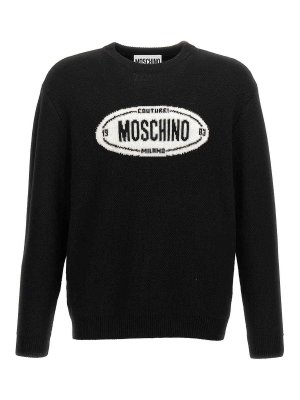 MOSCHINO: crew necks - Intarsia Sweater logo
