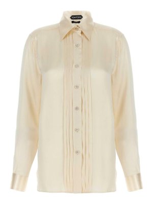 TOM FORD: shirts - Pleated Plastron Shirt
