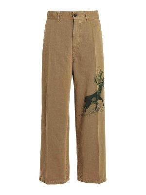 INCOTEX RED: casual trousers - Printed Cotton Trousers