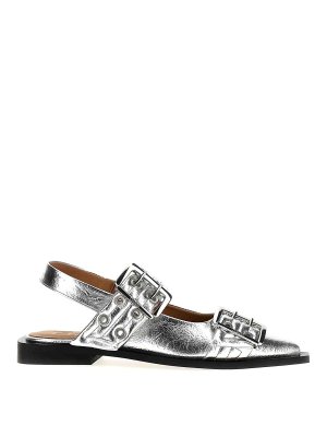 GANNI: Ballerinas - Ballerinas - Silber