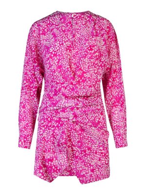 ISABEL MARANT: short dresses - Habla Dress In Fuchsia Silk Blend