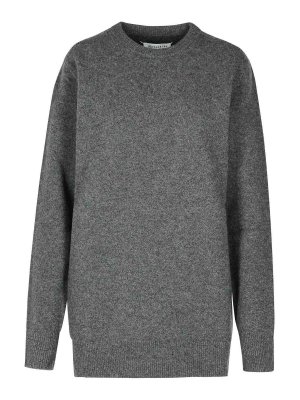 Maison Margiela: Suéteres con cuello pico - Suéter Cuello Redondo - Gris
