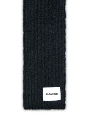 JIL SANDER: scarves - Black Wool Blend Scarf