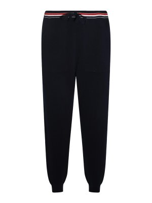 THOM BROWNE: casual trousers - Navy Blue Wool Pants