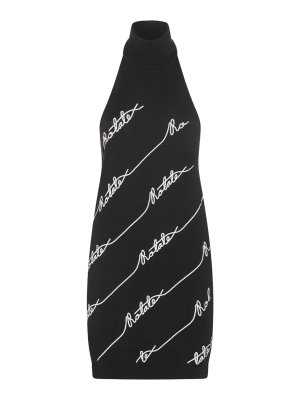 ROTATE Birger Christensen: abiti al ginocchio - Vestito  elasticizzato in misto cotone nero