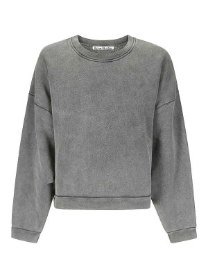 Acne Studios: Sweatshirts & Sweaters - Gray cropped sweatshirt