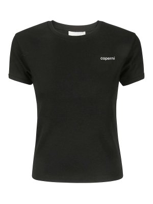 COPERNI 売れ筋商品|||コペルニ Tシャツ トップス レディース T-shirts Black SALE] Logo Boxy T-Shirt