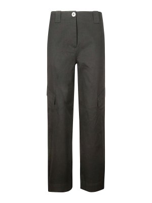 GANNI: Pantalones casual - Pantalón Casual - Negro