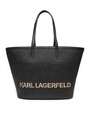 KARL LAGERFELD: トートバッグ - トートバッグ - 黒