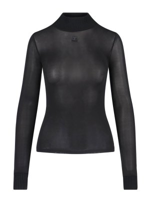 Courreges: Pull col rond - Pull Col Rond - Noir