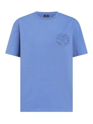 ETRO: t-shirts - Blue T-Shirt