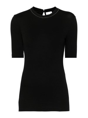 Tシャツ・カットソー FABIANA FILIPPI Women Tops MAD214F067D296825 Black Fabiana Filippi Black Top - Black - Women | TPD264F214D646825