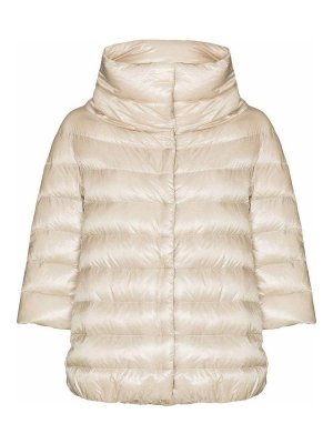 【送料&関税込】Herno elisa Beige Down Jacket With Fur Detai Herno Elisa Midi Down Jacket - Beige | PI0650DICM03120171985