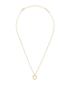 FERRAGAMO: Necklaces & Chokers - Gancini Crystal Small Necklace