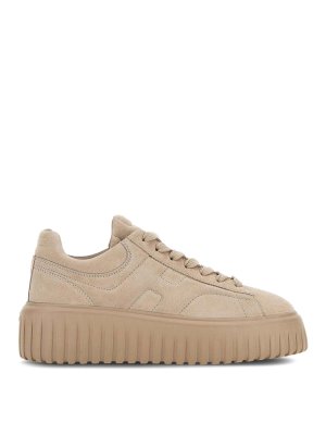 HOGAN: sneakers - Scneaker in pelle con strisce H