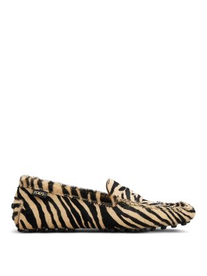 TOD'S: Loafers & Slippers - Gommino Zebra Motif Loafers