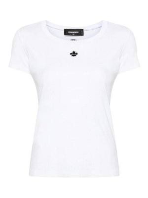 DSQUARED2: t-shirt - T-shirt in cotone con logo applicato
