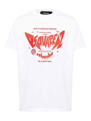 DSQUARED2: t-shirts - Logo-Print Cotton T-Shirt
