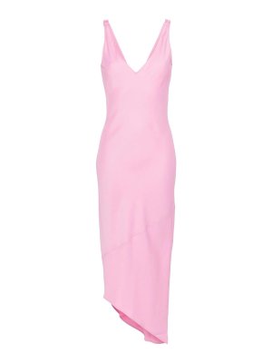 J.W. ANDERSON: knee length dresses - V-Neck Crepe Midi Dress