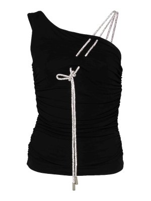 OFF-WHITE: Tops & Tank tops - Ruched Crepe Top