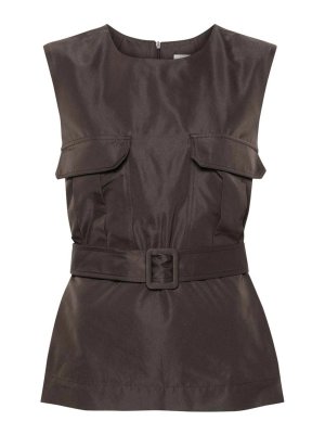 P.A.R.O.S.H.: Tops & Tank tops - Sleeveless Belted Top