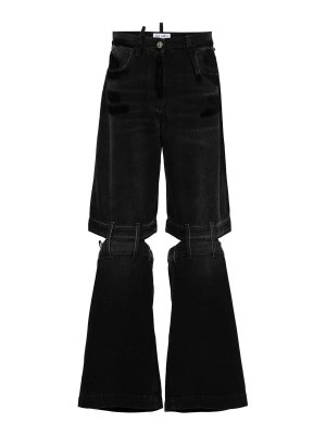 The Attico: Bootcut - Bootcut Jeans - Schwarz