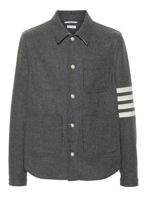 THOM BROWNE: casual jackets - 4-Bar Felted Utility Jacket