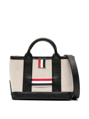 THOM BROWNE: totes bags - Mini Tool Leather Tote Bag