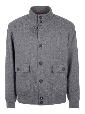 Golden Goose Wool bomber jacket with leather sleeves
