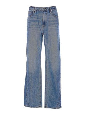 ALEXANDER WANG: jeans dritti, a sigaretta - Jeans in denim con logo a palloncino