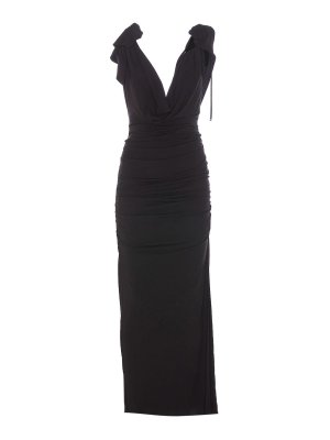 ワンピース ELISABETTA FRANCHI Women Dresses AB71747E2110 BLACK Elisabetta Franchi Maxi dress - Black - Women | AB71747E2110