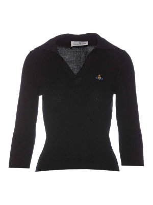 トップス Vivienne Westwood Frill polo shirts Vivienne Westwood Classic Polo Stripe Collar White | ONU