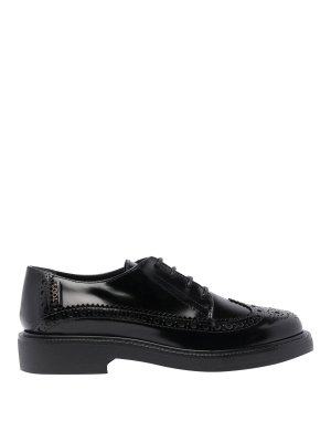 Maison Margiela Black Leather Tabi Laces Up Shoes