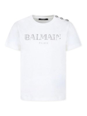 Balmain: t-shirts - Cotton T-Shirt