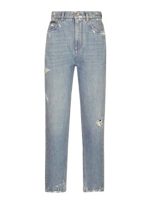DOLCE & GABBANA: Jeans Rectos - Vaqueros Rectos - Azul