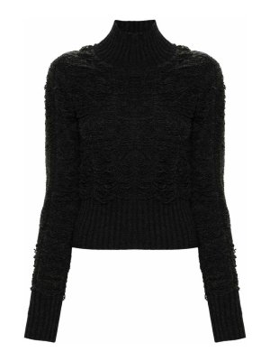MM6 MAISON MARGIELA: Strickpullover mit Rundhalsausschnitt - Rundhalspullover - Grau