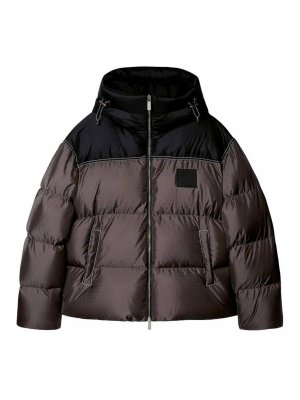 OFF-WHITE: Kurze Daunenjacken - Daunenjacke - Grau