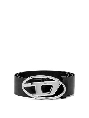 ベルト DIESEL Woman Belt Black X09716P1245 T8013 Diesel Black leather belt with Oval D buckle | TheDoubleF