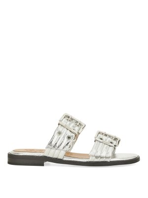 GANNI: Sandalen - Sandalen - Silber