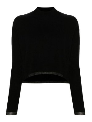 Pinko: Suéteres con cuello pico - Suéter Cuello Redondo - Negro