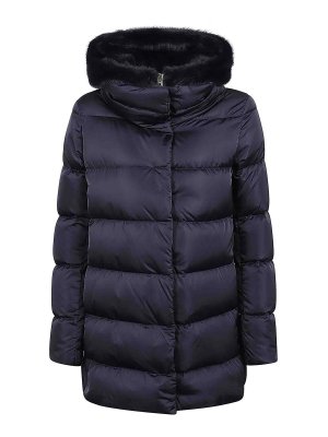 HERNO: padded coats - Padded blue coat