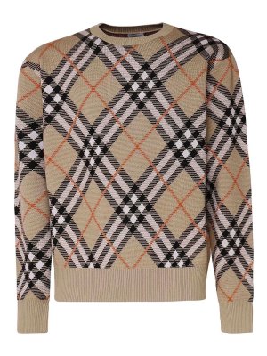 BURBERRY: crew necks - Vintage Check Wool Knit