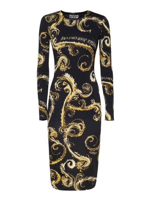 VERSACE JEANS: abiti al ginocchio - Vestito  longuette Barocco