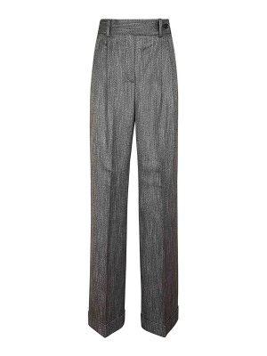 ALBERTA FERRETTI: casual trousers - Herringbone pattern trousers