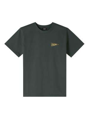 A.P.C.: T-shirts - T-Shirt - Vert Foncé