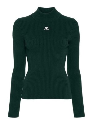 Courreges: crew necks - Ribbed Knit