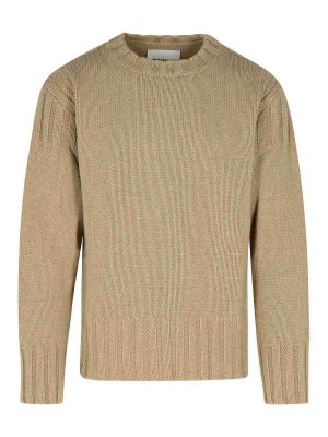 JIL SANDER: Strickpullover mit Rundhalsausschnitt - Rundhalspullover - Beige