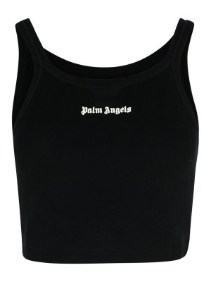 Palm Angels: Tops & Tank tops - Black Cotton Top
